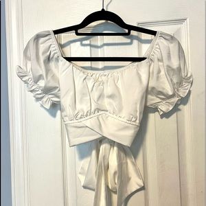 Ruffle Short Sleeve Crop Top